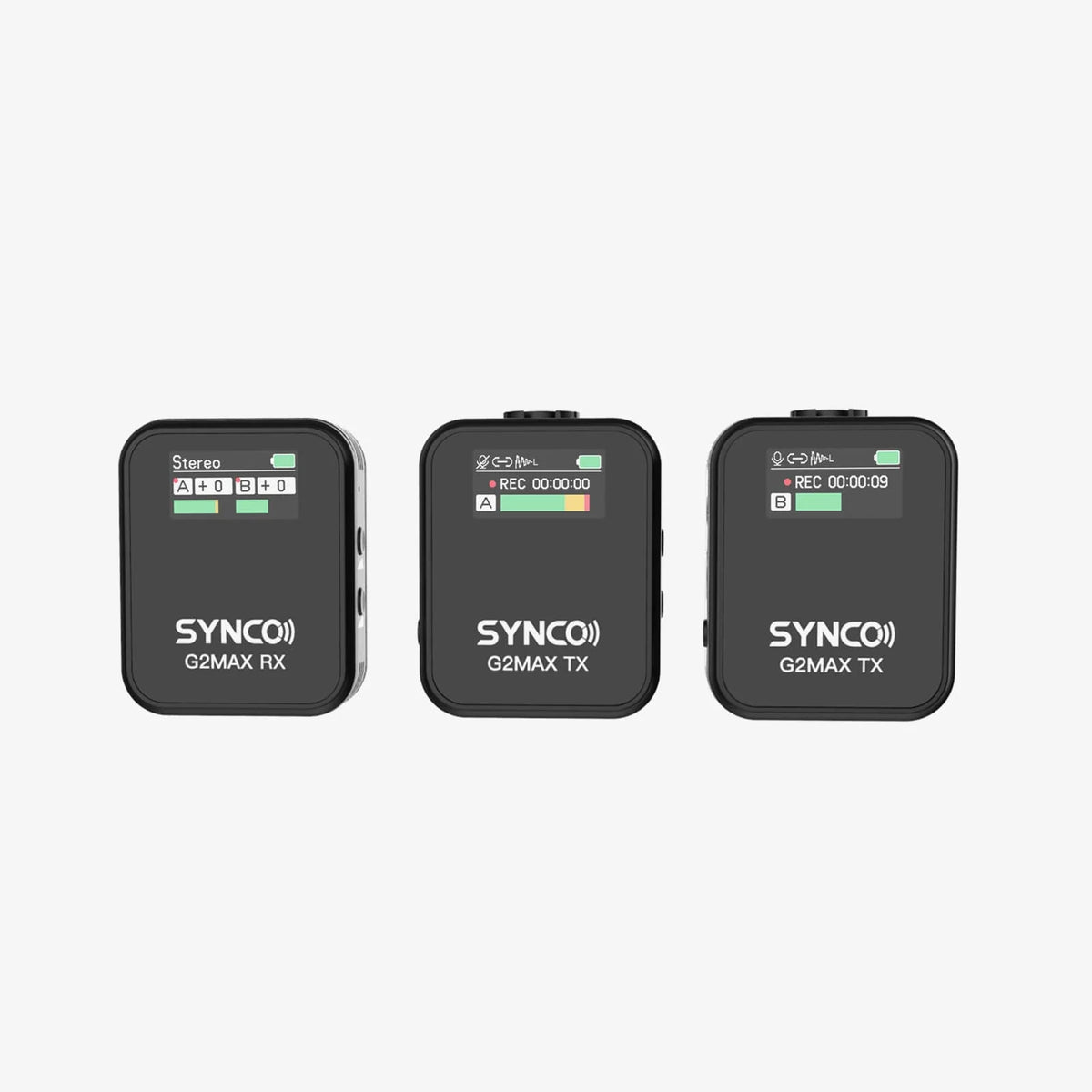 G2 Max Wireless Microphones for Video, 8GB Onboard Recording, 8H Recording, 200M Transmission, TFT Screen