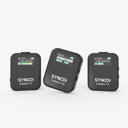 G2 Max Wireless Microphones for Video, 8GB Onboard Recording, 8H Recording, 200M Transmission, TFT Screen