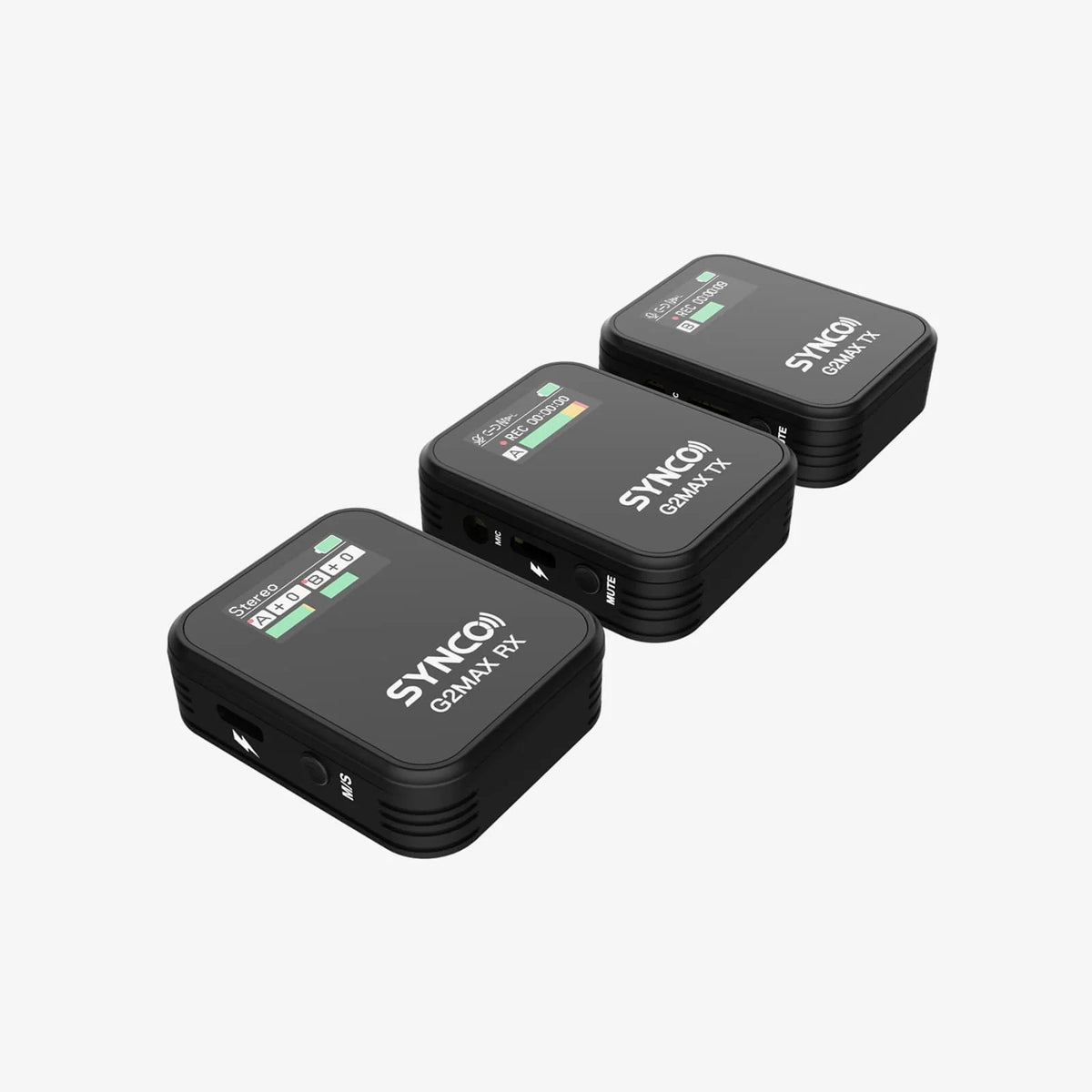 G2 Max Wireless Microphones for Video, 8GB Onboard Recording, 8H Recording, 200M Transmission, TFT Screen