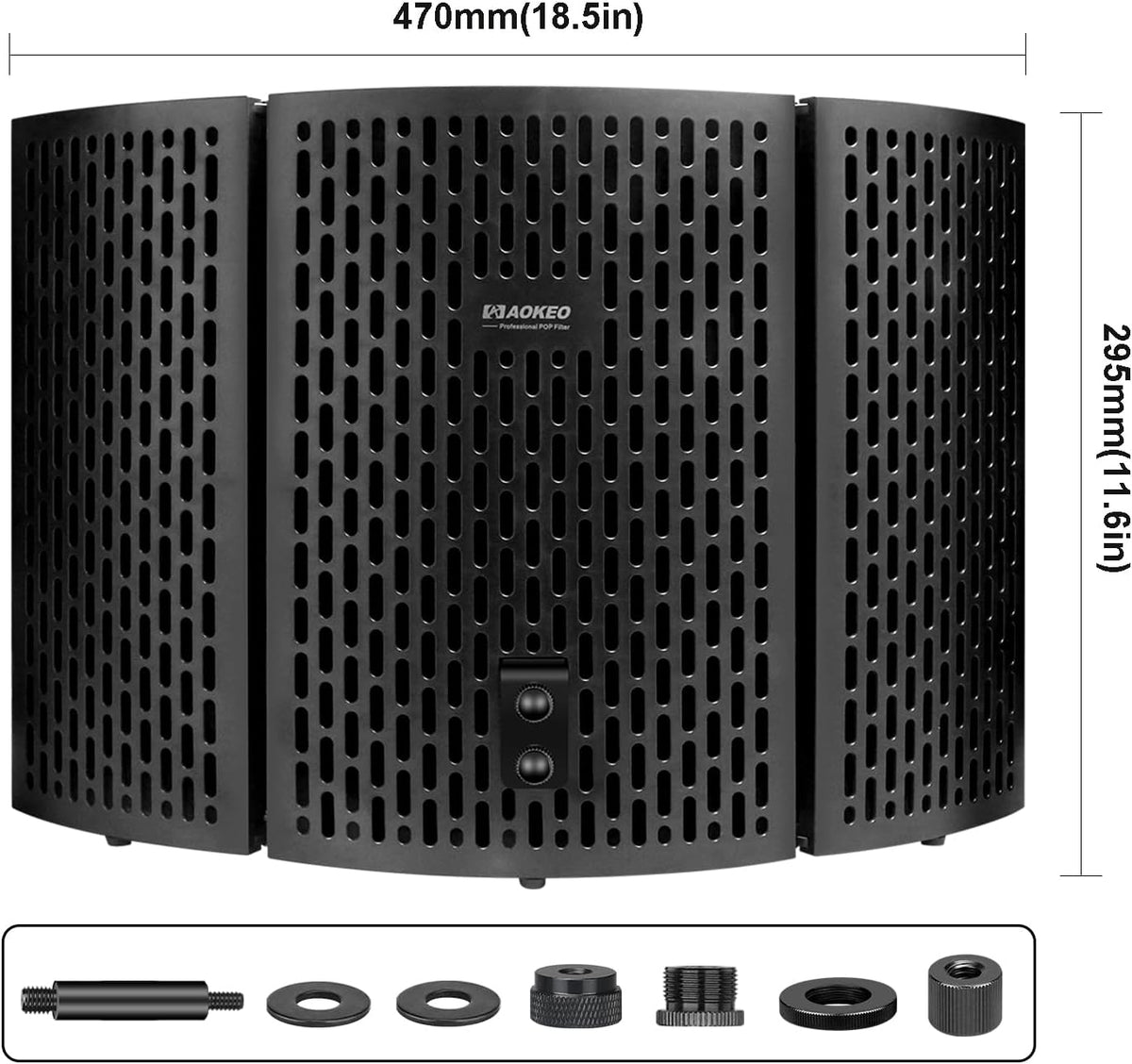 Professional Studio Recording Microphone Isolation Shield,Suitable for Blue Yeti and Any Condenser Microphone Recording Equipment（Ao-403）