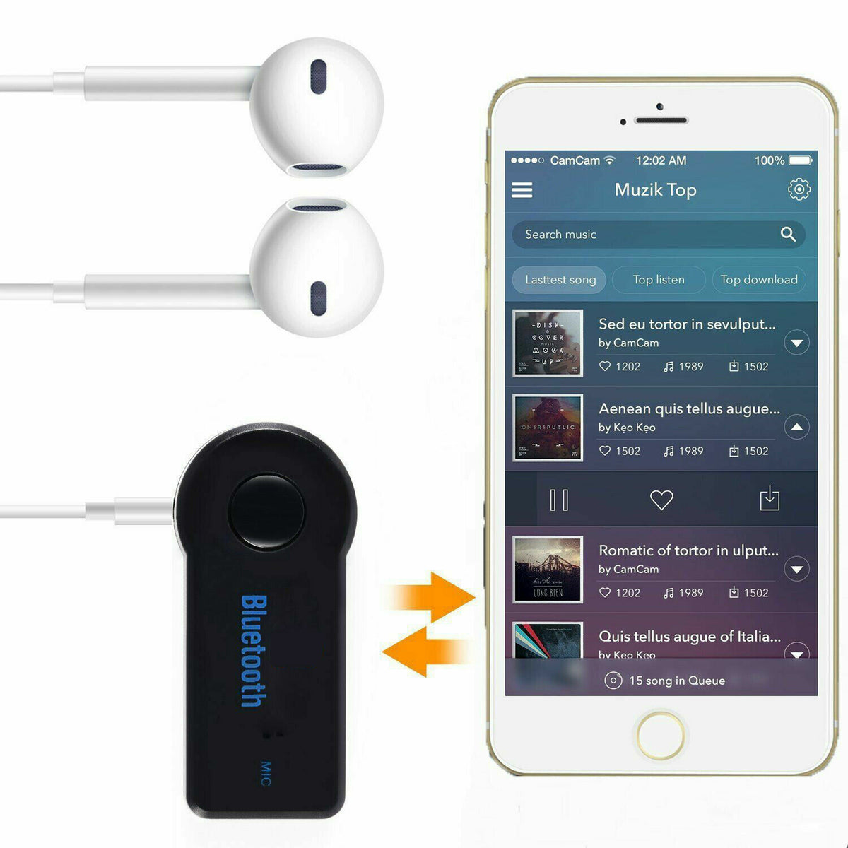 Wireless Bluetooth Receiver 3.5Mm AUX Audio Stereo Music Hands Free Car Adapter