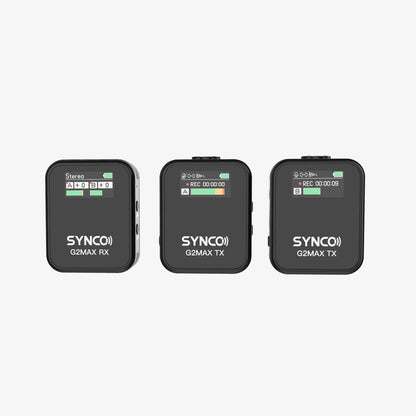 G2 Max Wireless Microphones for Video, 8GB Onboard Recording, 8H Recording, 200M Transmission, TFT Screen