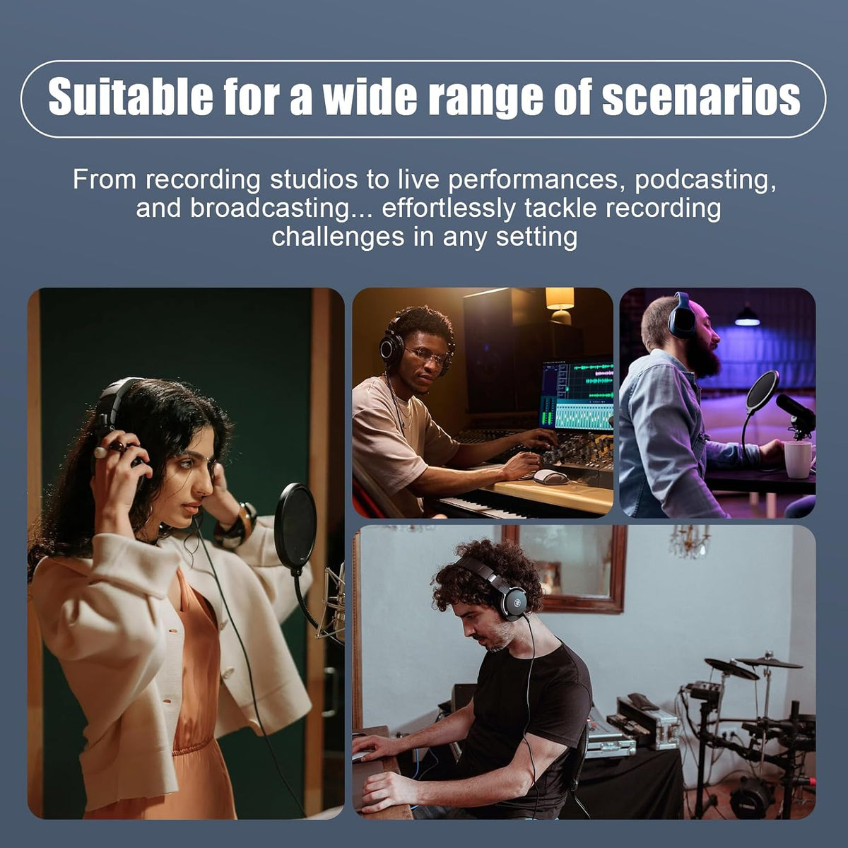 Microphone Isolation Shield with Tripod Stand & Pop Filter