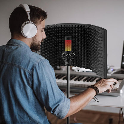 Professional Studio Recording Microphone Isolation Shield,Suitable for Blue Yeti and Any Condenser Microphone Recording Equipment（Ao-403）